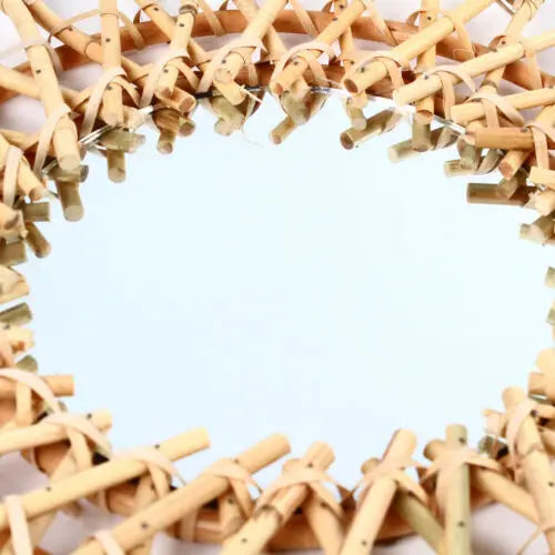 Round Wall Mirror Rattan Nordic Wicker