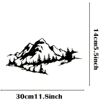 Wall Art Rustic Black Metal Scenic Scenes Pines Mountains