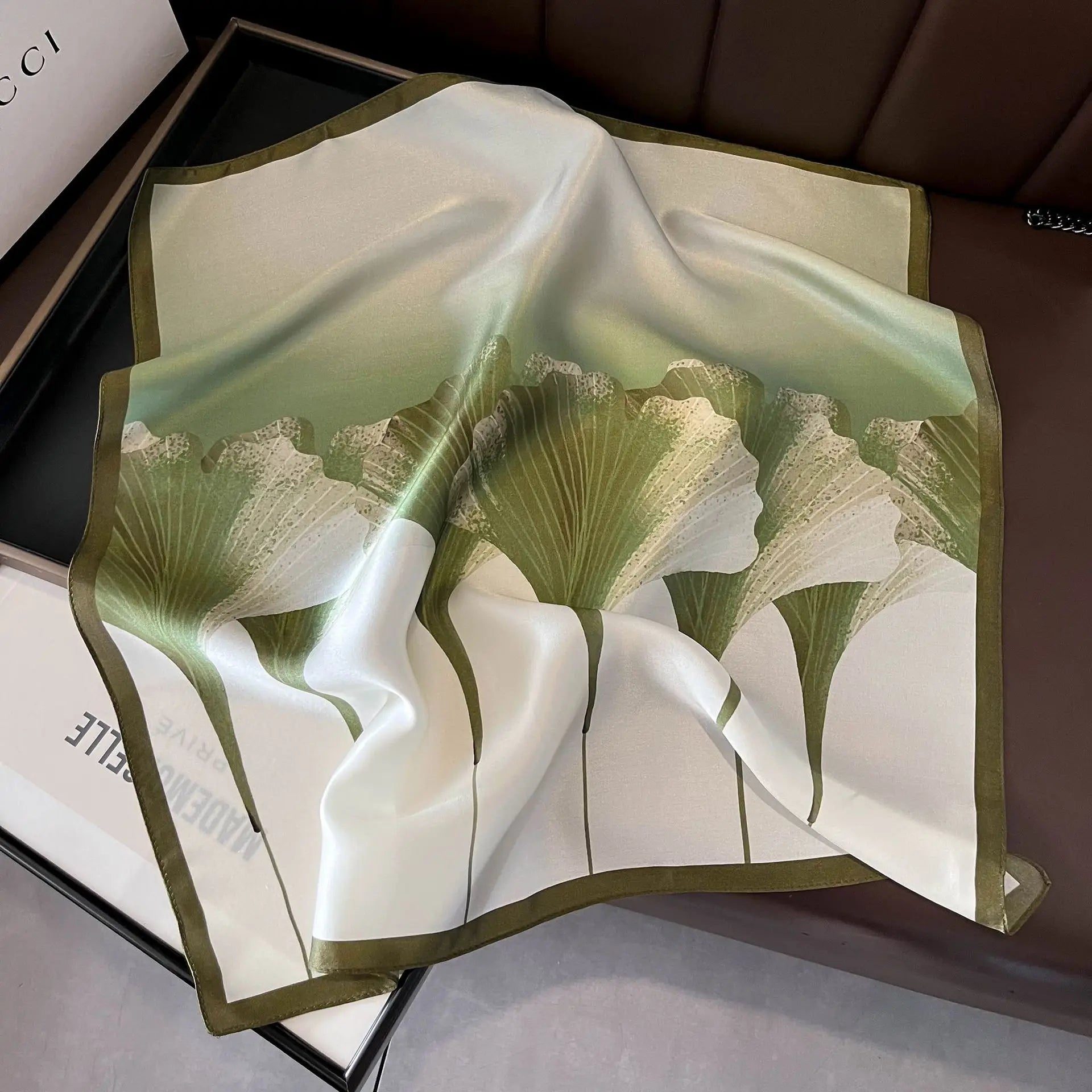 Scarf 100% Silk Bandana Women Square Scarves, Luxury High Quality