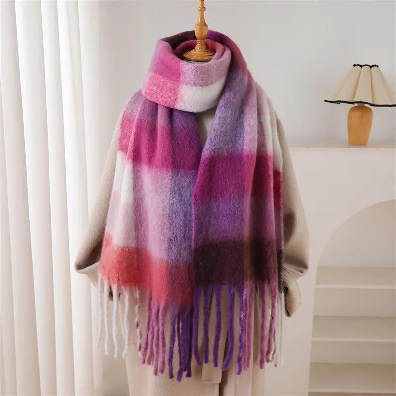 2025 Winter Thick Warm Scarf , Plaids different colors
