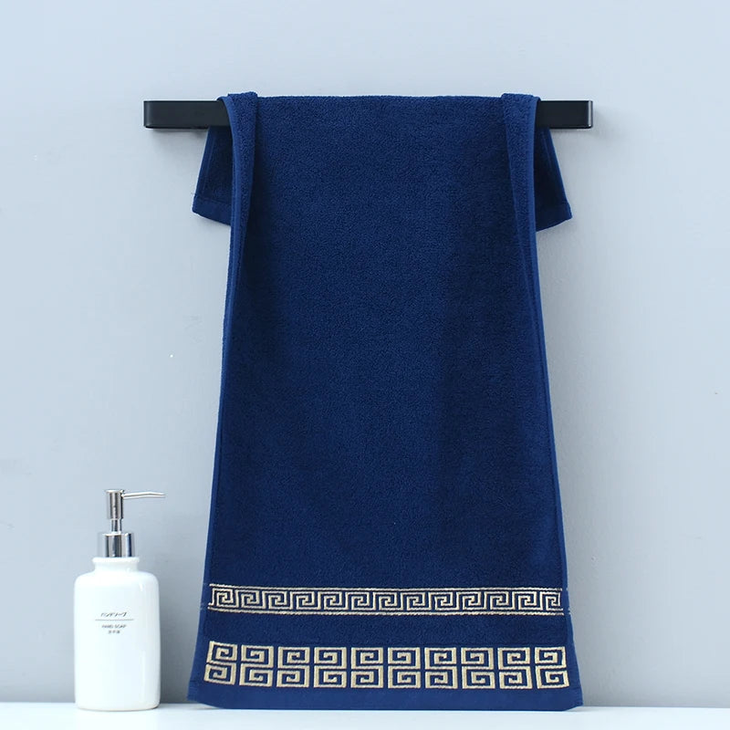 1/4/6pcs Black Cotton Towels, Embroidered Hotel Quality Bath Towels, Thicken Face Towels