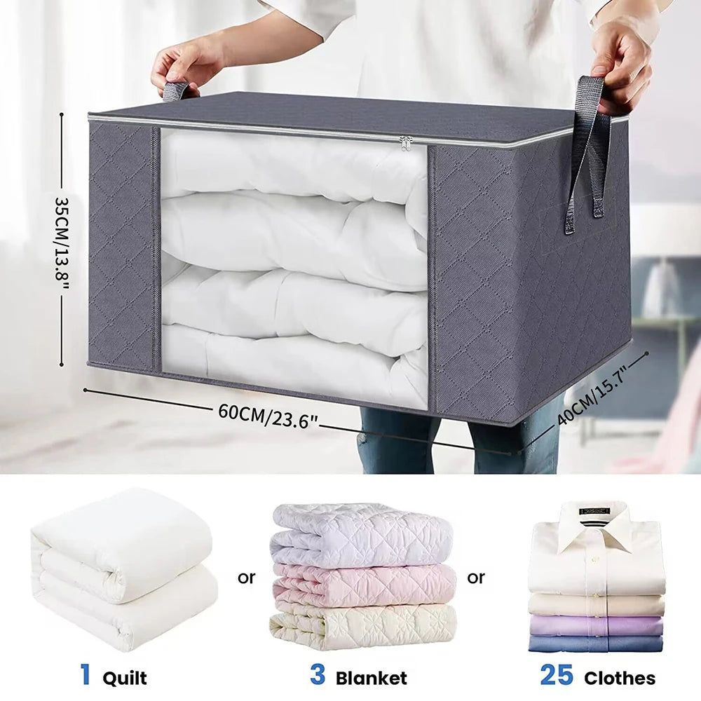 Large Capacity Clothes storage bag, Foldable Blanket Storage, Use For Closets