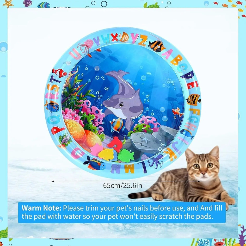 Pet Water Sensory Interactive Self Play Toy for Cats and Small Dogs Thickened Cooling Pad