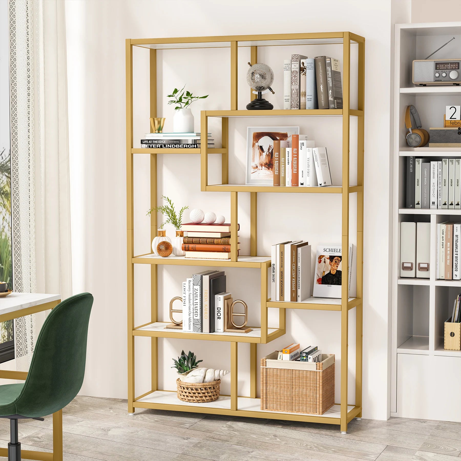 Tribesigns Bookcase, Organizer Display Rack with 8 Open Shelves