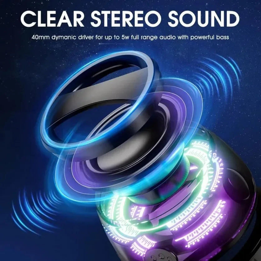 Mini Stereo Magnetic Bluetooth XIKCU Portable Speaker RGB Color light Phone Holder