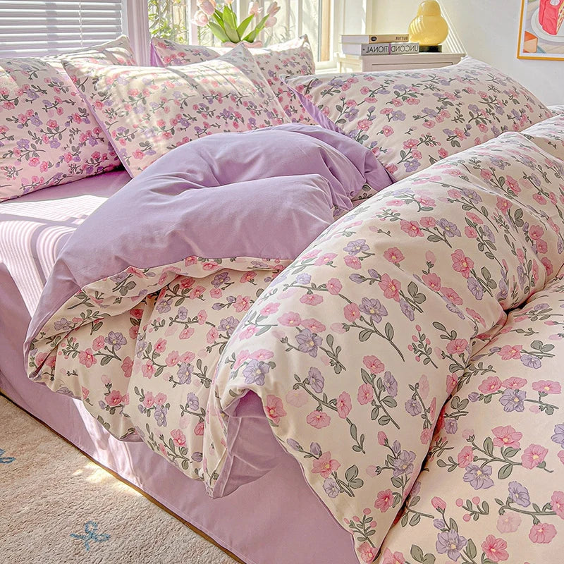 Washed Cotton Double Yarn Single Quilt Cover Korean Version Duvet Skin Friendly Bedding