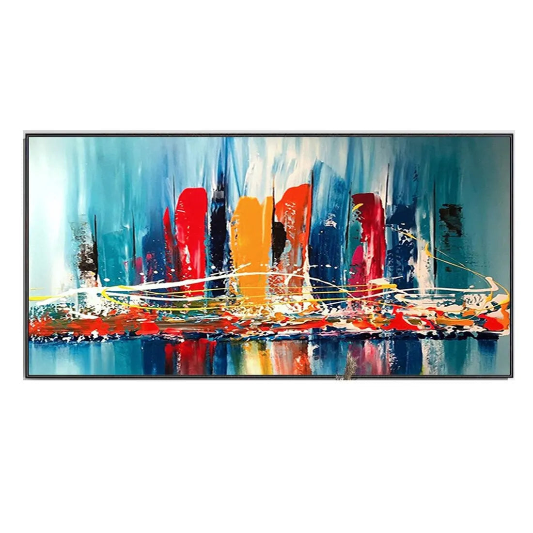 Hand Painted Abstract Colorful Canvas Textured