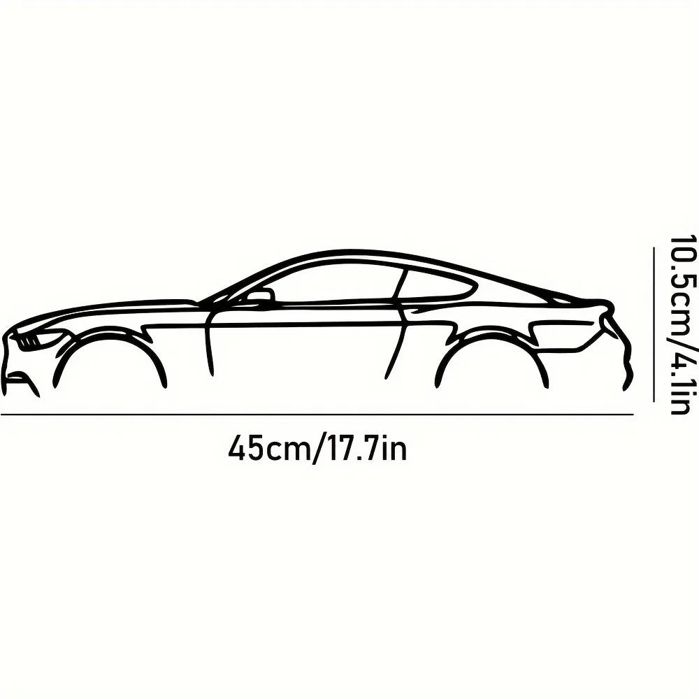 Black Metal Wall Art Sports Car