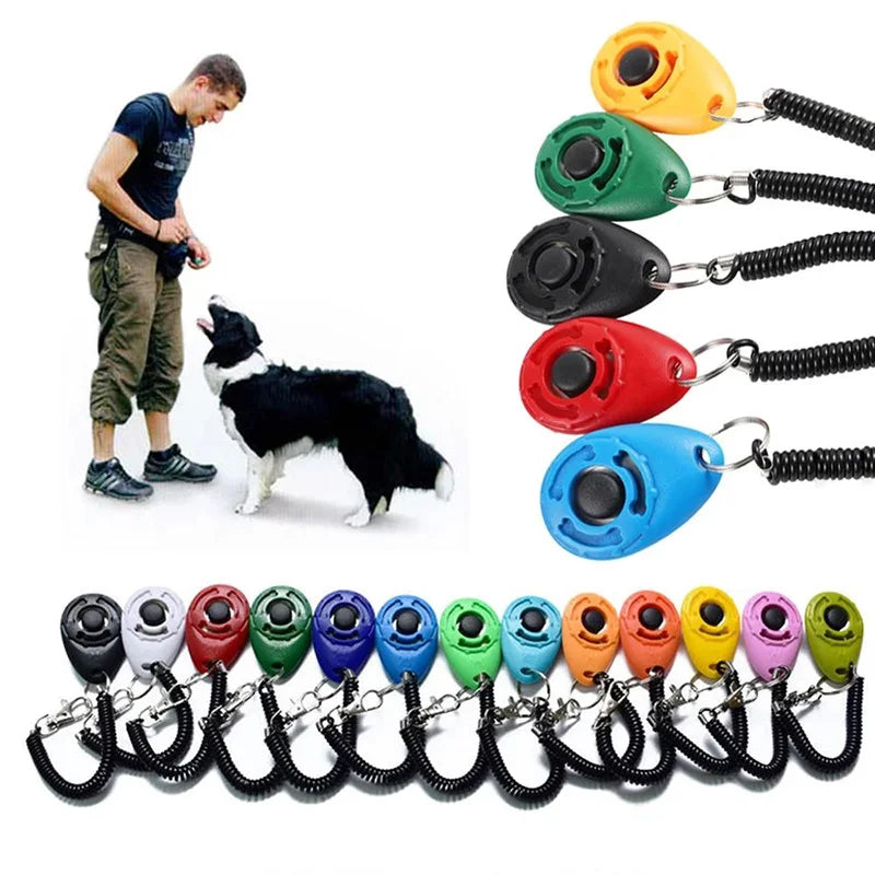 Dog Training Clicker Adjustable Wrist Strap Key Chain