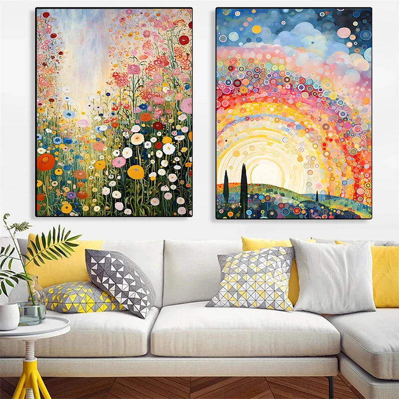 Beautiful Colorful Abstract Flower Canvas Poster Wall Art Pictures