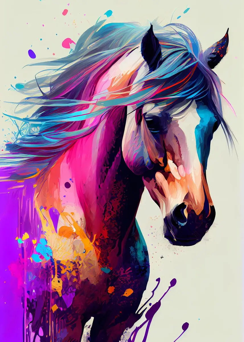 Watercolors Of Various Styles Horses Canvas Wall Art