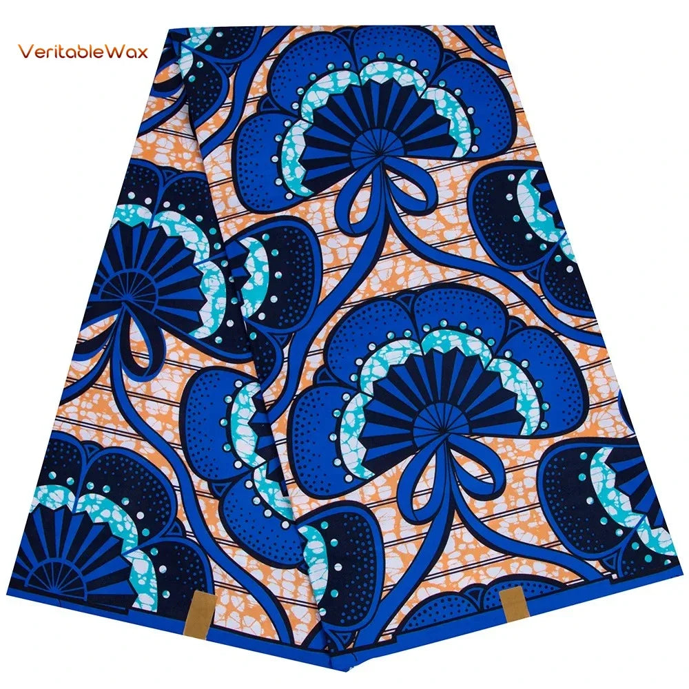 Ankara African Double Print Batik, Real Wax Fabric, Sewing Wedding Dress, Quilting, Polyester