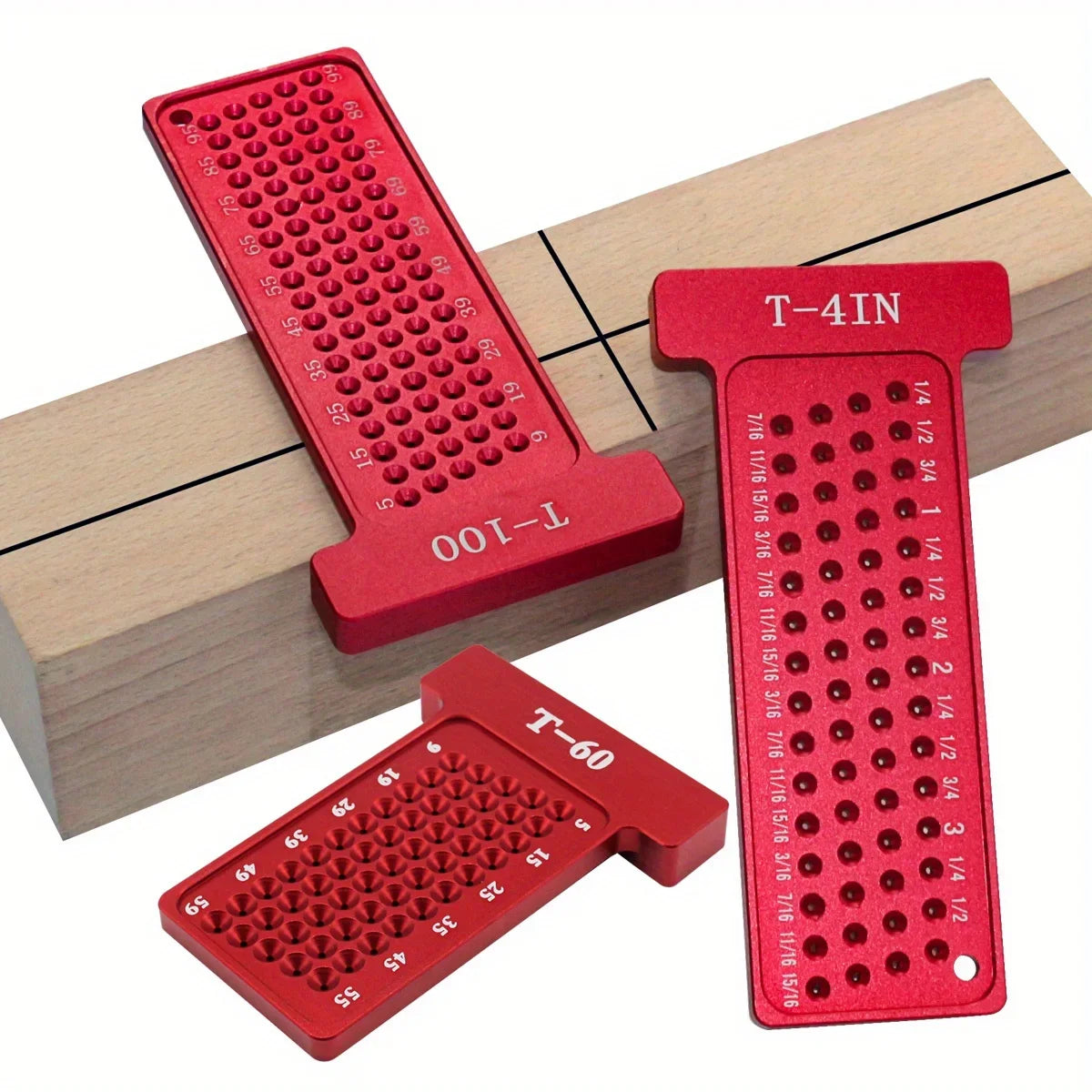 Woodworking scribe Metric, T-Square Hole Pocket Ruler Aluminum