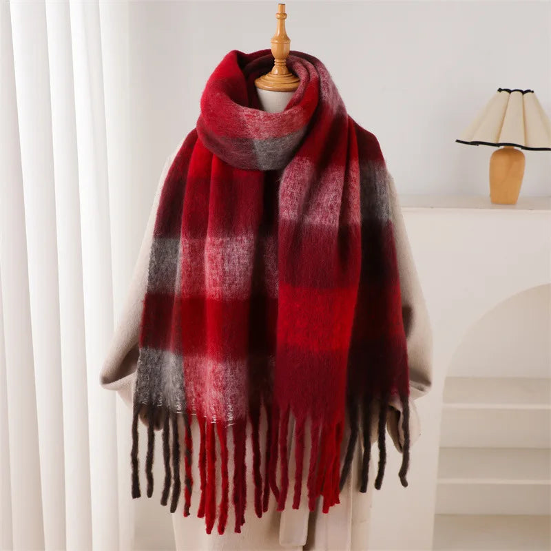 2025 Winter Thick Warm Scarf , Plaids different colors