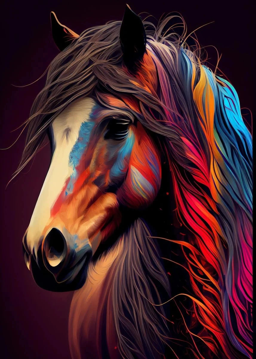 Watercolors Of Various Styles Horses Canvas Wall Art