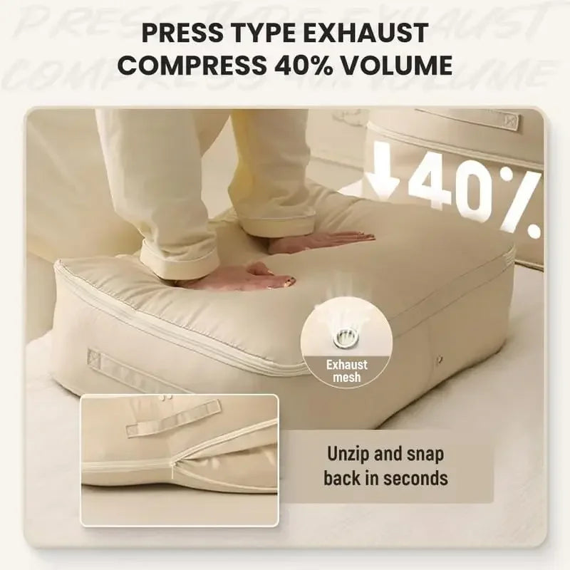 Self Compression Organizer Duvet Storage Bag Large Capacity Self Compression Heavy Duty Moving Bags