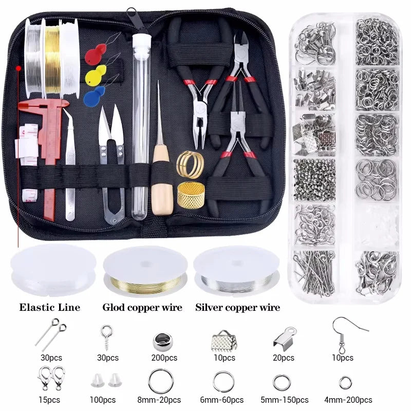 Jewelry Making Supplies Kit With Tools, Earring Charms, Jewelry Wires, Findings