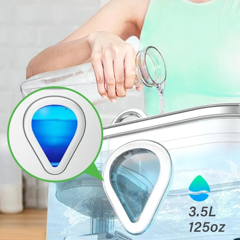 3.5 Large Capacity Pet Water Dispenser Automatic Stainless Steel, LED Lighting