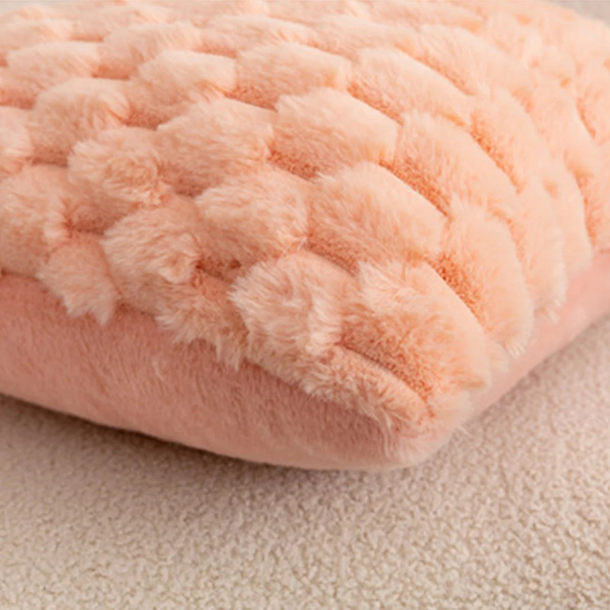Pack Of Two Artificial Plush Fur. Decorative Throw Pillows. No Pillow Core
 ﻿