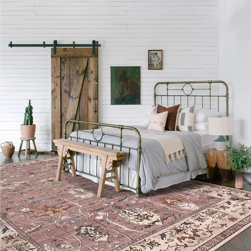 European Style Vintage Rugs for Large Areas, Living Room, Bedroom, Non-slip Rugs