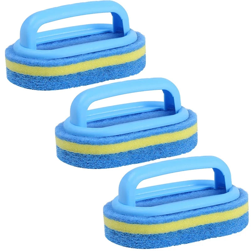 1/3 Pcs Household Cleaning Brush, Magic Handle Sponge For Easy Cleaning. Bathroom, Kitchen, Walls, Windows
