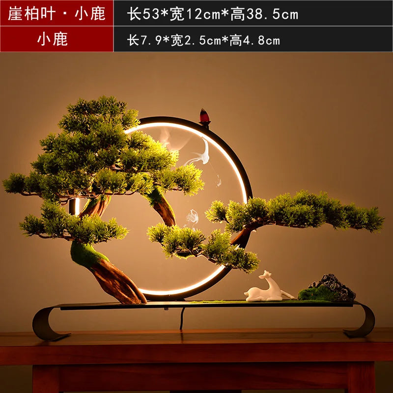 Welcome, Pine Bonsai, Micro Landscape, Zen Soft Decoration