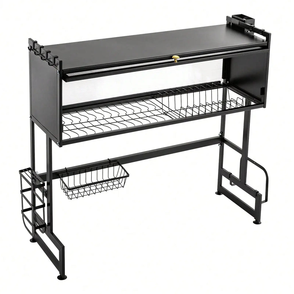 Large Capacity Organization 2-Tier Carbon Steel Kitchen Storage Dish Drainer Drying Rack Over The Sink
Over the Kitchen Sink Organizer or Dish Drainer 2-Tier