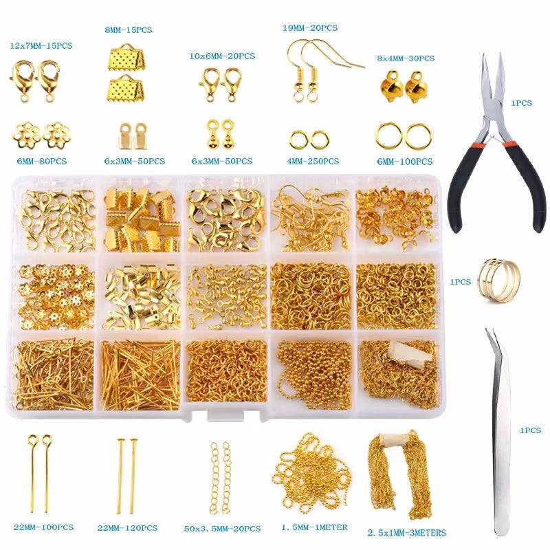 Jewelry Making Supplies Kit With Tools, Earring Charms, Jewelry Wires, Findings