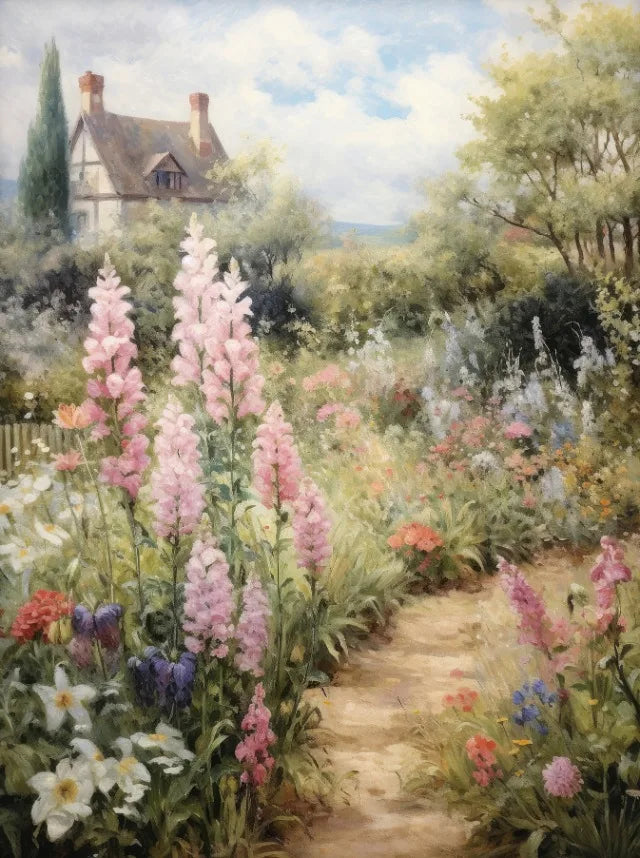 Vintage Style County Cottage Rose Flowers and Ivy, Many to choose From Canvas