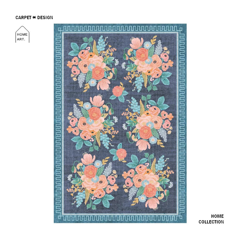 European Style Vintage Rugs for Large Areas, Living Room, Bedroom, Non-slip Rugs