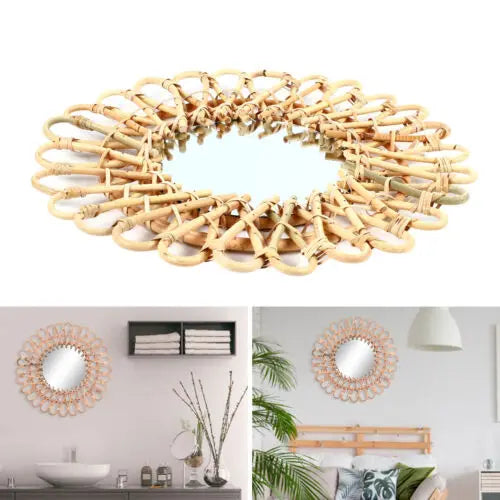 Round Wall Mirror Rattan Nordic Wicker