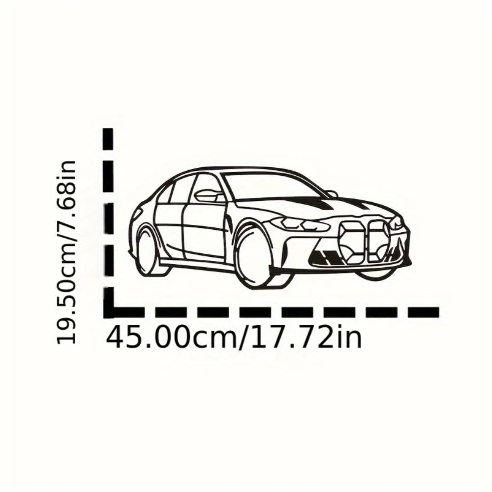 Black Metal Wall Art Sports Car