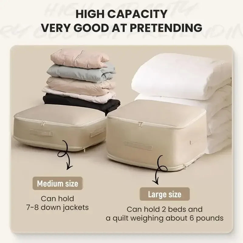 Self Compression Organizer Duvet Storage Bag Large Capacity Self Compression Heavy Duty Moving Bags