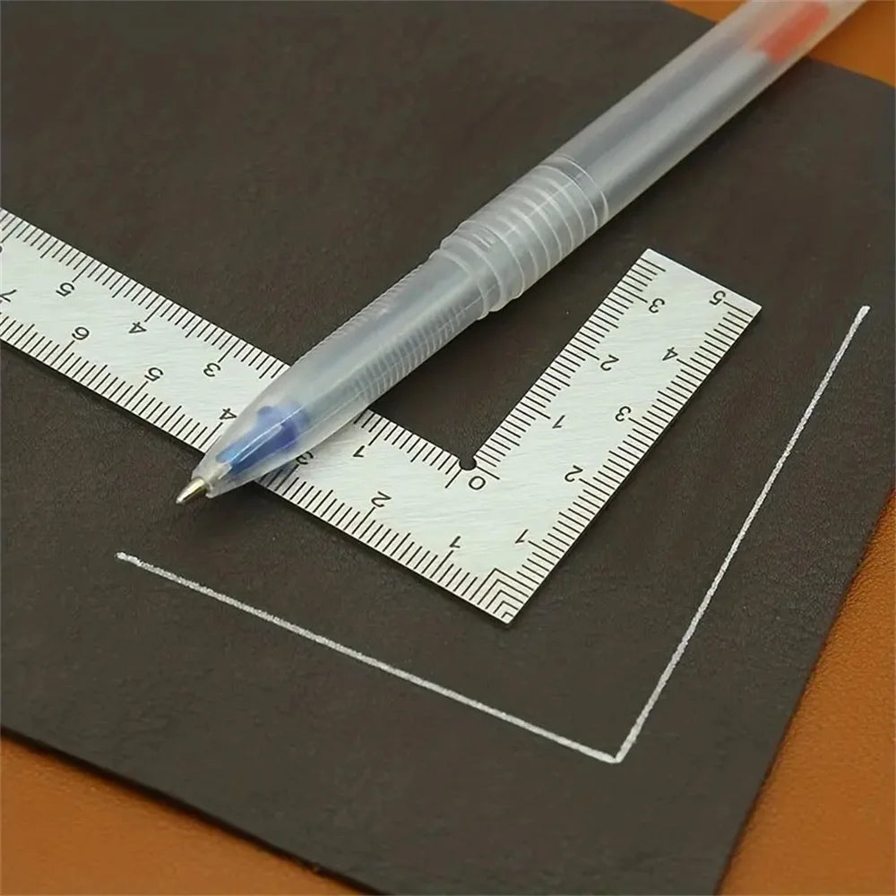 Mini Stainless Steel L-Shaped Double-Sided Precision Ruler, Tool for Leather Fabric Design