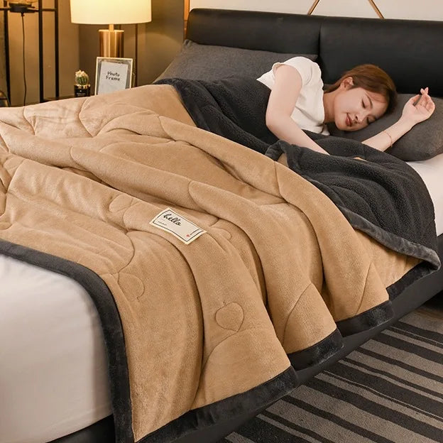 Throw Blanket, Warm Winter Bed Blanket For Camping ,Double Bed Cover, Bedspread on The Bed,  Soft Breathable, Cozy Cover Solid