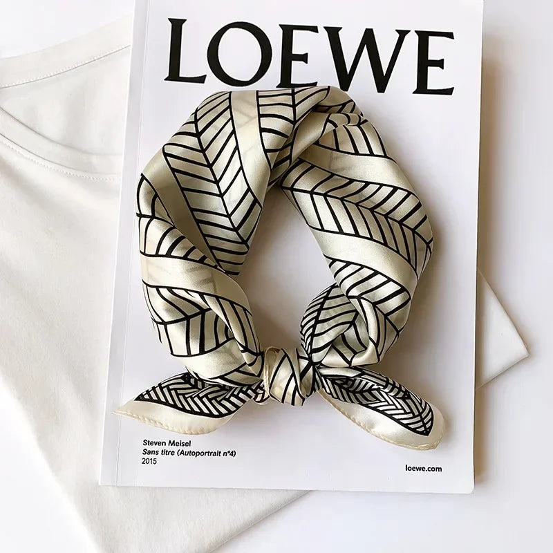 Scarf 100% Silk Bandana Women Square Scarves, Luxury High Quality