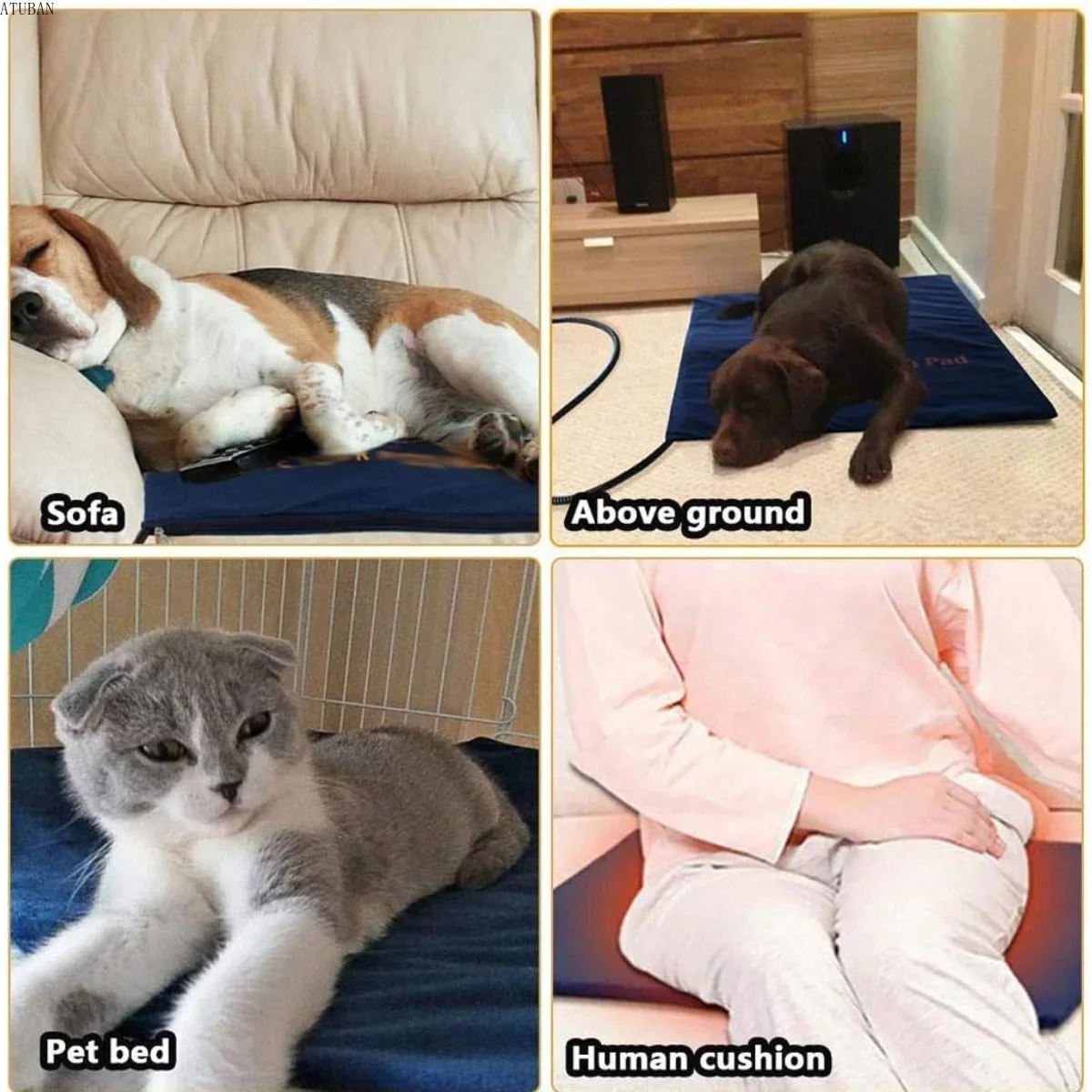 Heating Pad for Dogs and Cats, Chew Resistant Electric Cord