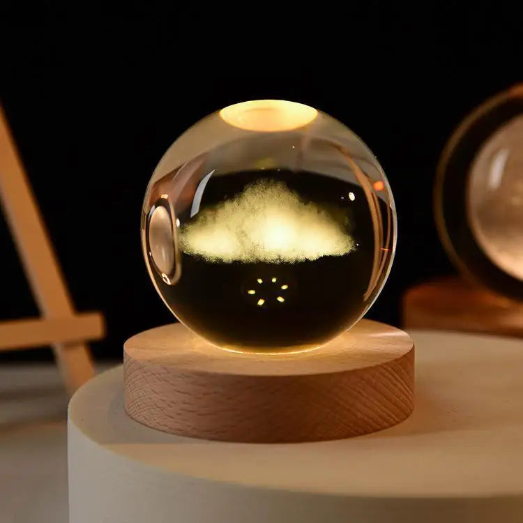 3D Glowing Planetary Crystal Ball Night Light