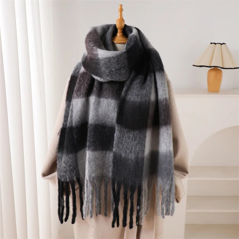 2025 Winter Thick Warm Scarf , Plaids different colors