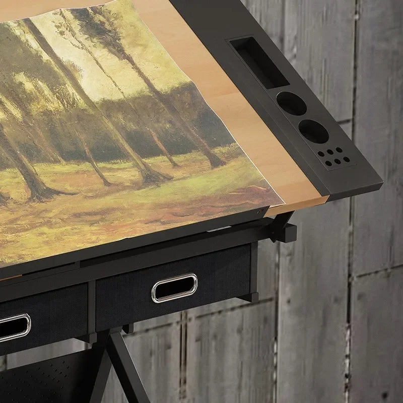 Multifunctional Drafting Table Liftable, Designer Table Workbench, Art Easel, Painting, Sketching,