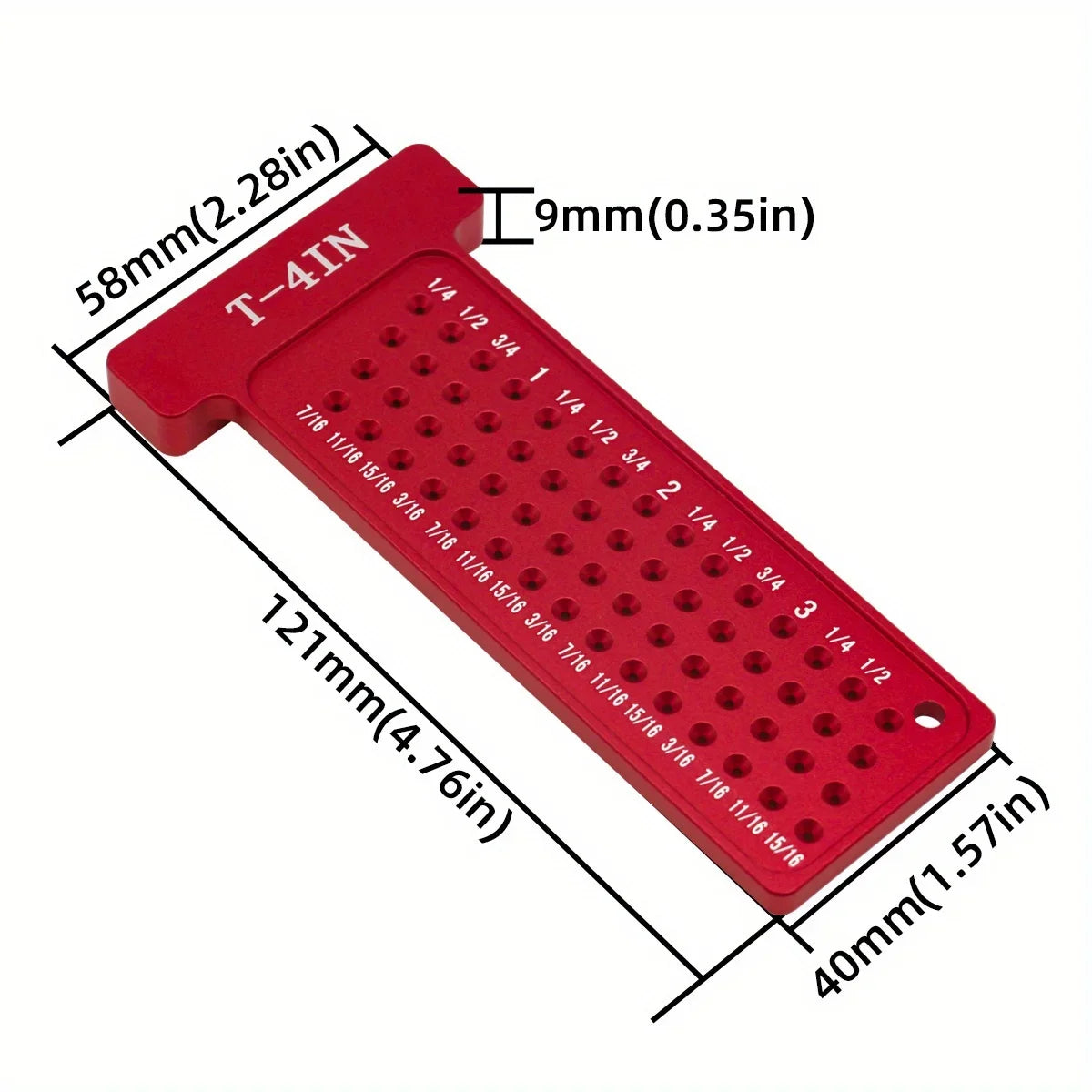 Woodworking scribe Metric, T-Square Hole Pocket Ruler Aluminum