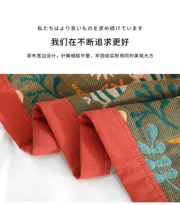 Nordic Throw Cotton Blanket, Bedspread or Decor Sofa Blanket, Thin Cooling Quilt