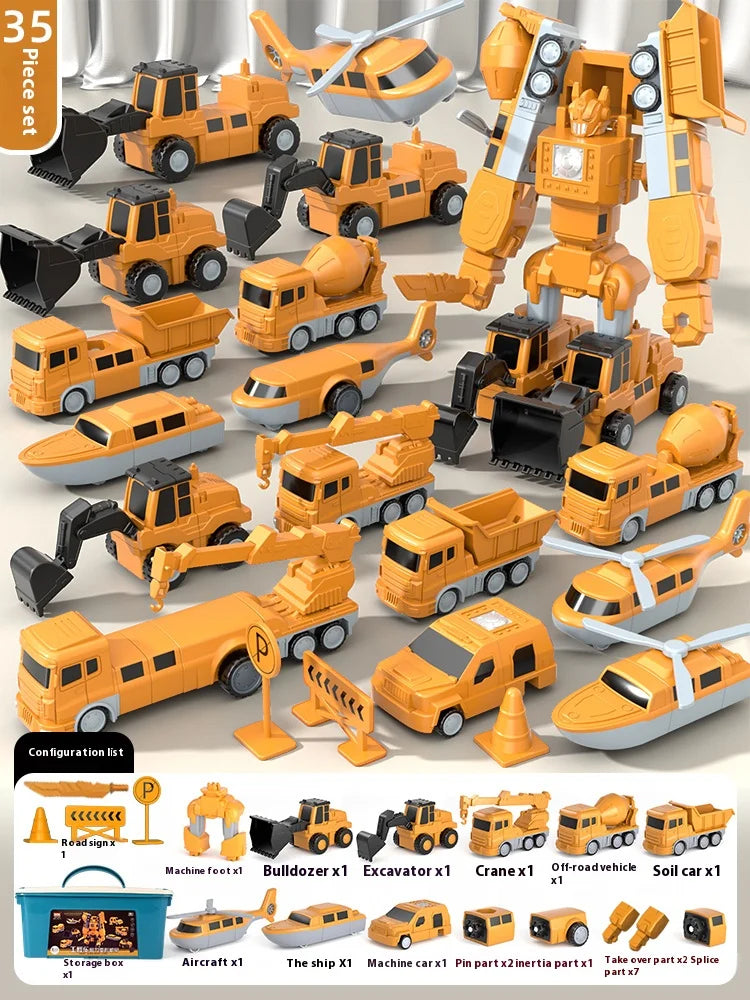 Children's Magnetic Toys Boys Building Block Assembly Construction Vehicles