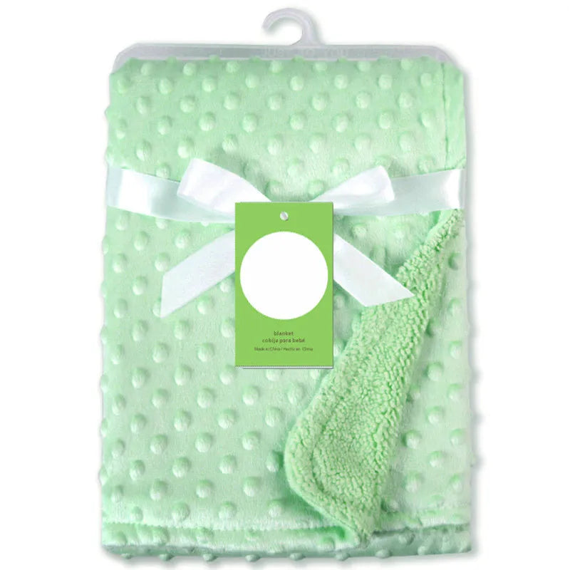 Baby Blanket, Newborn Thermal Soft Fleece Solid Color Quilt