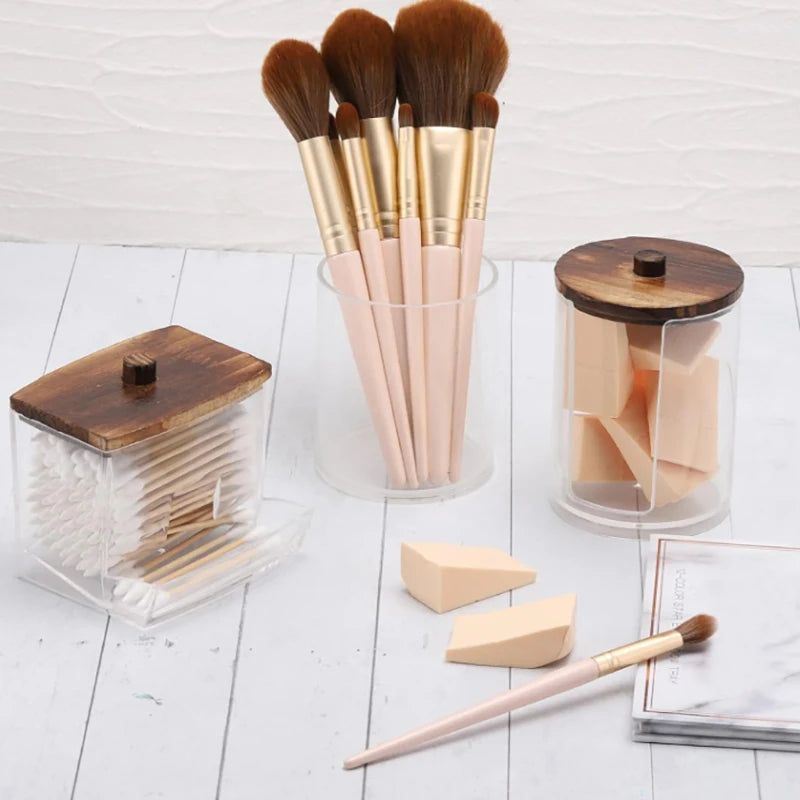 Bathroom Organizer Accessories Set, Q-tip Holder, Cotton balls, Cotton Pads, jars