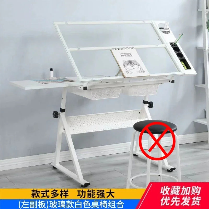 Multifunctional Drafting Table Liftable, Designer Table Workbench, Art Easel, Painting, Sketching,