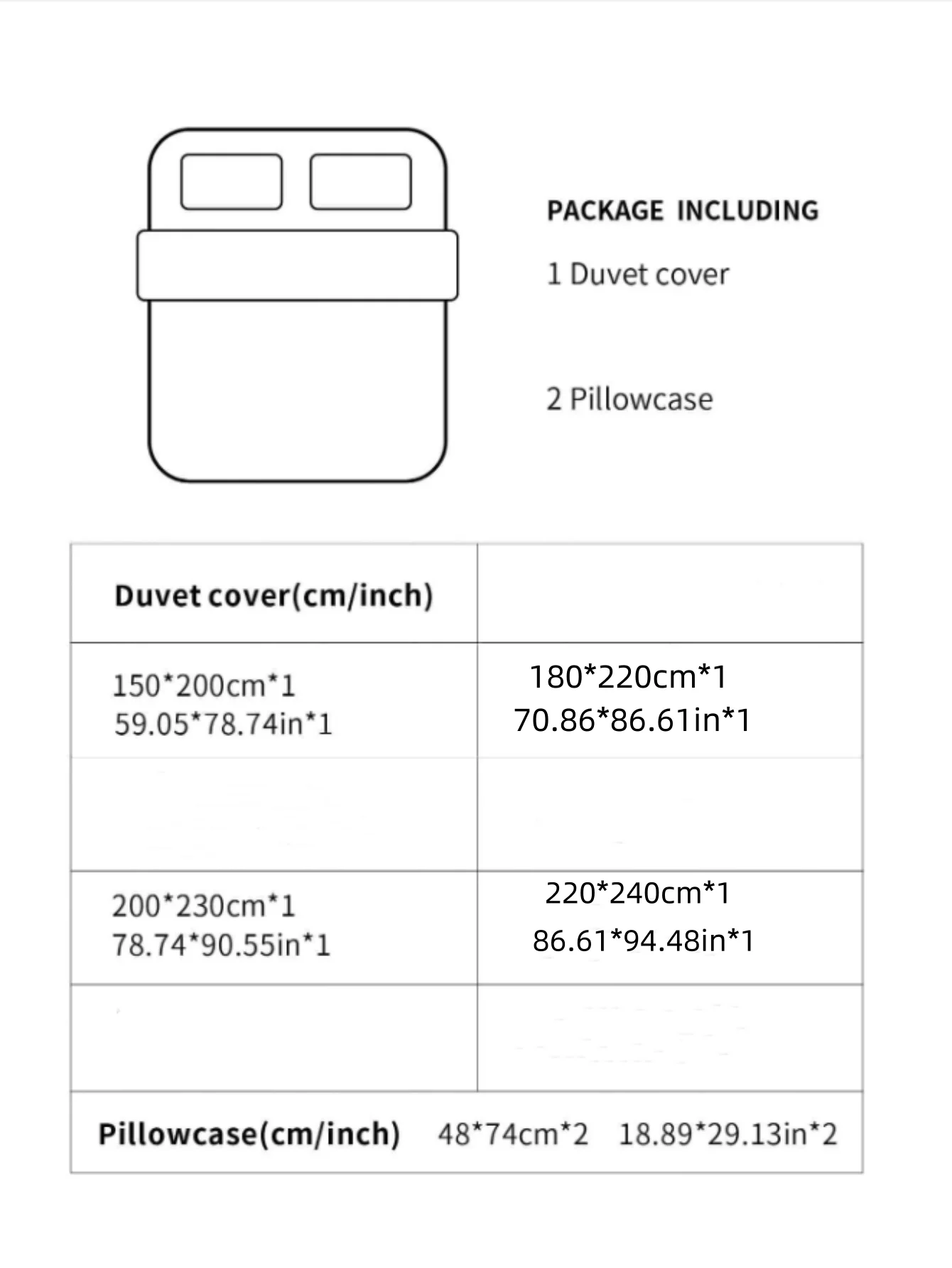 3-Piece Double 2 Color Duvet Cove + Pillowcase, Soft Breathable, Without Core