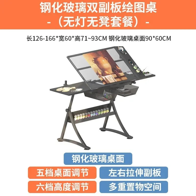 Multifunctional Drafting Table Liftable, Designer Table Workbench, Art Easel, Painting, Sketching,