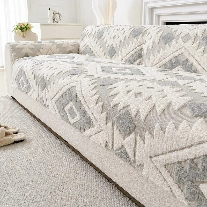 1PC Sofa Cover, Thicken Plush Comfortable Sofa Towel For Couch, Non-slip Anti Cat Protection
