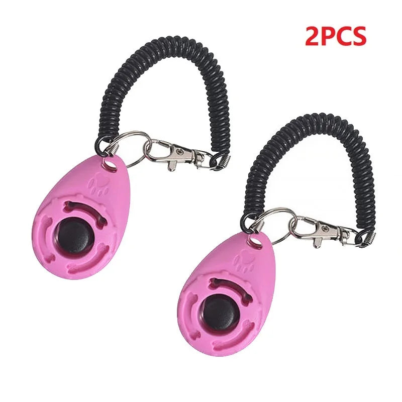 Dog Training Clicker Adjustable Wrist Strap Key Chain